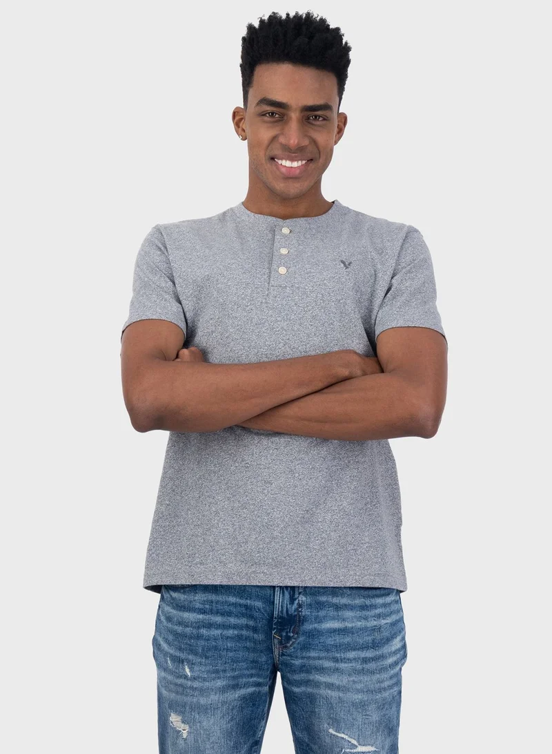 American Eagle Logo Henley T-Shirt