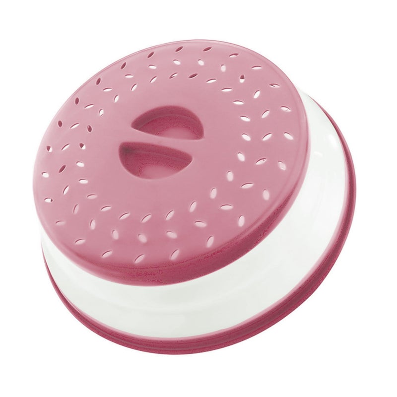 JYYHSF Collapsible Microwave Splatter Cover, Microwave Plate Cover With Steam Vent(10.5 IN,Dark pink) - Image 1
