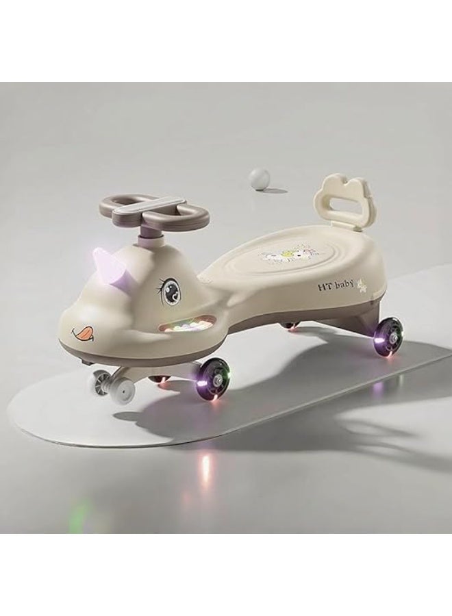 يوريفو سيارة دوارة ومتأرجحة للأطفال مع عجلات LED وأضواء وموسيقى، تحكم في الدوران والدوران والتأرجح، سيارة هزازة متينة، لعبة ركوب، مناسبة للأولاد والبنات من سن 3 سنوات فما فوق، هدية عيد ميلاد الطفل - Image 2