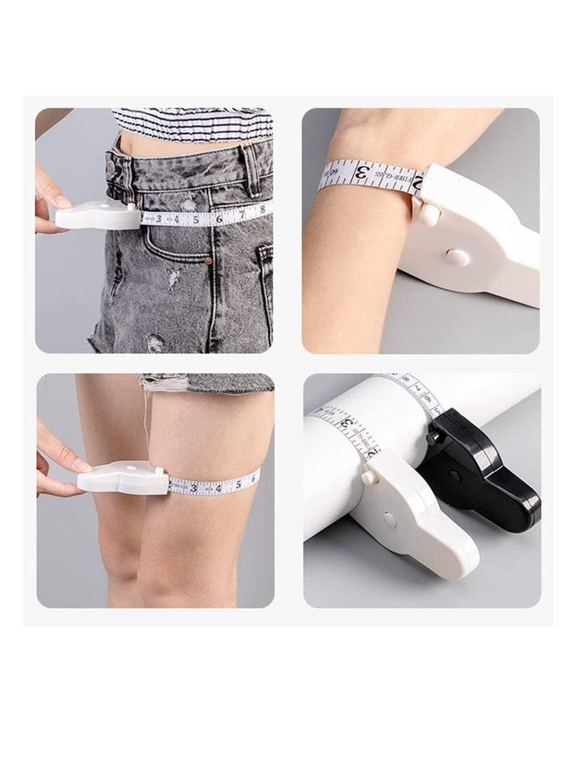 Body Measuring Tape, Accurate Waist Tape for Weight Loss, Handcrafts Tailor Automatic Telescopic White  - Image 4