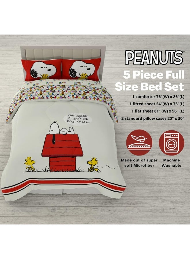 Franco Franco Peanuts Classic Pals Super Soft Comforter and Sheet Set, 5 Piece Full Size, (Official Licensed Product) Collectibles - Image 3