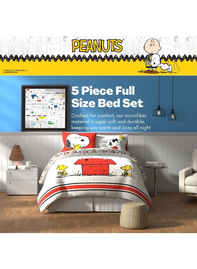 Franco Franco Peanuts Classic Pals Super Soft Comforter and Sheet Set, 5 Piece Full Size, (Official Licensed Product) Collectibles - Image 4