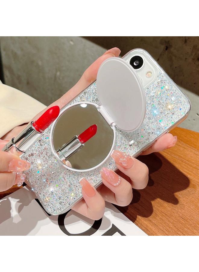 Zaboon Case For iPhone 13 Pro Max Starry Sequin Round Mirror Stand Epoxy TPU Phone Case - Image 5