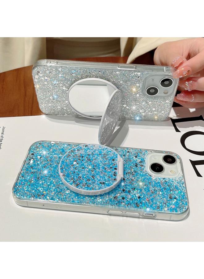 Zaboon Case For iPhone 13 Pro Max Starry Sequin Round Mirror Stand Epoxy TPU Phone Case - Image 4