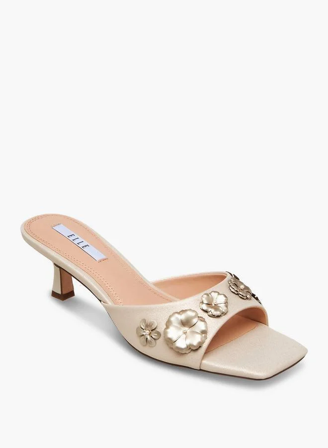 ELLE Women Floral Embellished Kitten Heel Sandals Ramadan Collection