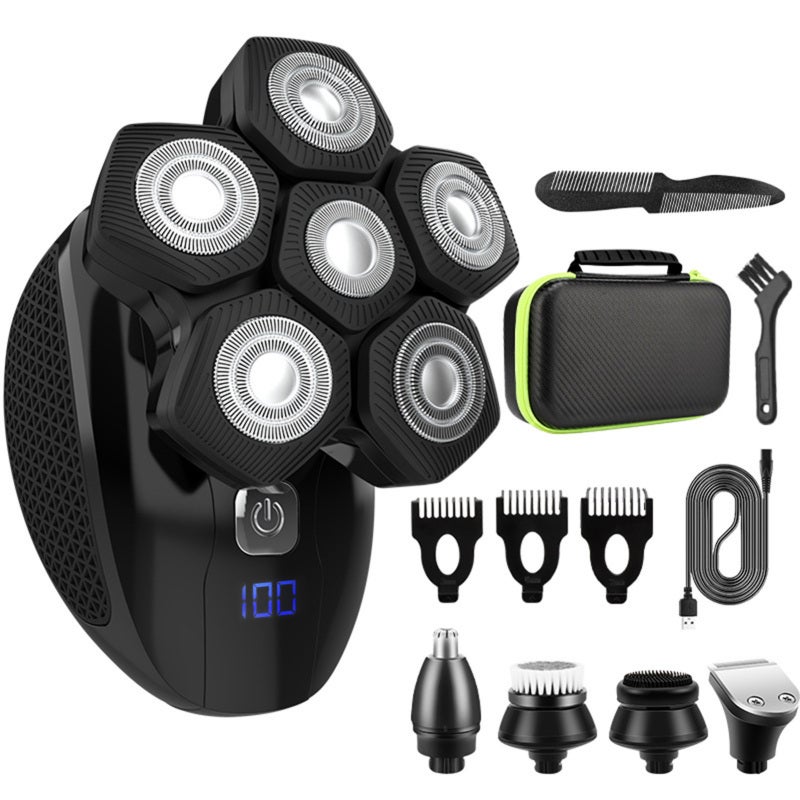 Electric Shaver Set: 360-Degree Floating Fit, Magnetic Suction Cutter Head - Multi-Function Groomer With Sideburn Trimmer, Nose Hair Trimmer for Facial & Body Grooming - Image 1