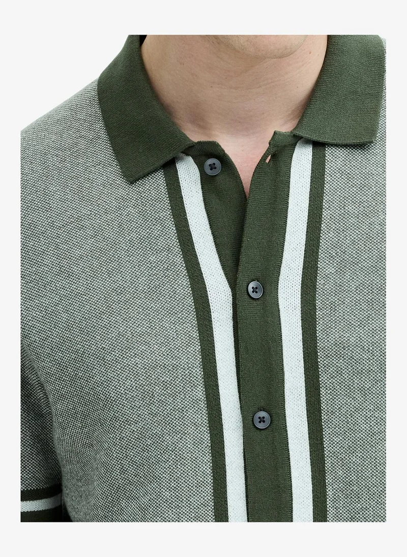 French Connection  Men's Beetle Green Ss Button Through Polo T-Shirt for Men | Best Price UAE