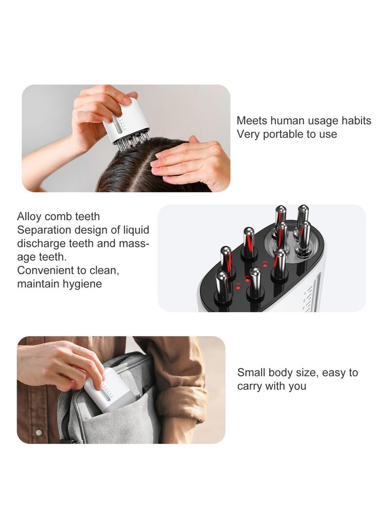 Captaintech Electric Hair Oil Applicator with Red & Blue Light Vibration, Detachable 6ML Water Tank for Scalp Massage and Hair Growth, Ideal Oil Dispenser for Nourishing Hair. - Image 3