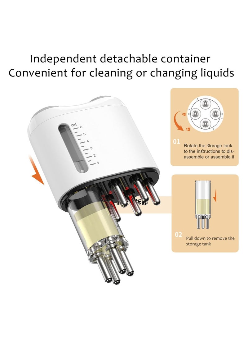 Captaintech Electric Hair Oil Applicator with Red & Blue Light Vibration, Detachable 6ML Water Tank for Scalp Massage and Hair Growth, Ideal Oil Dispenser for Nourishing Hair. - Image 2