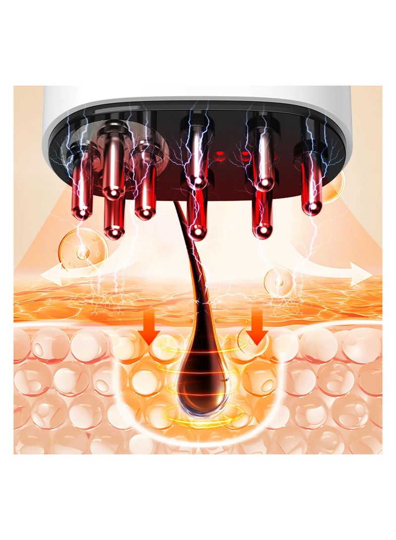 Captaintech Electric Hair Oil Applicator with Red & Blue Light Vibration, Detachable 6ML Water Tank for Scalp Massage and Hair Growth, Ideal Oil Dispenser for Nourishing Hair. - Image 4