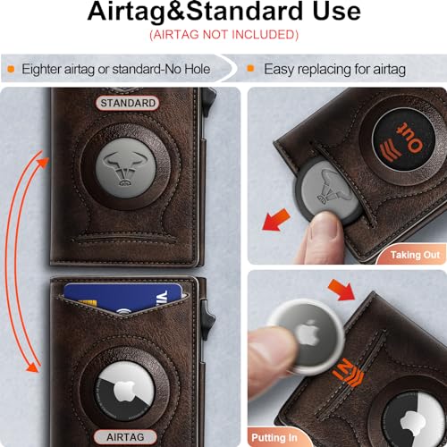 BULLIANT Money Clip Wallet,Mens Gift Slim Wallet Credit Card Holder Airtag&Standard Use 9Cards-Metal Case in Magnetic Flip Shell - Image 5