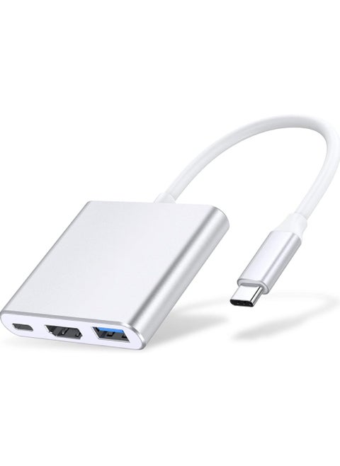 3-in-1 USB C Hub with 100W Power Delivery USB 3.0 & 4K HDMI for 2022-2016 MacBook Pro New Mac Air/Surface/Chrome/Steam Deck More Stable Driver Adapter