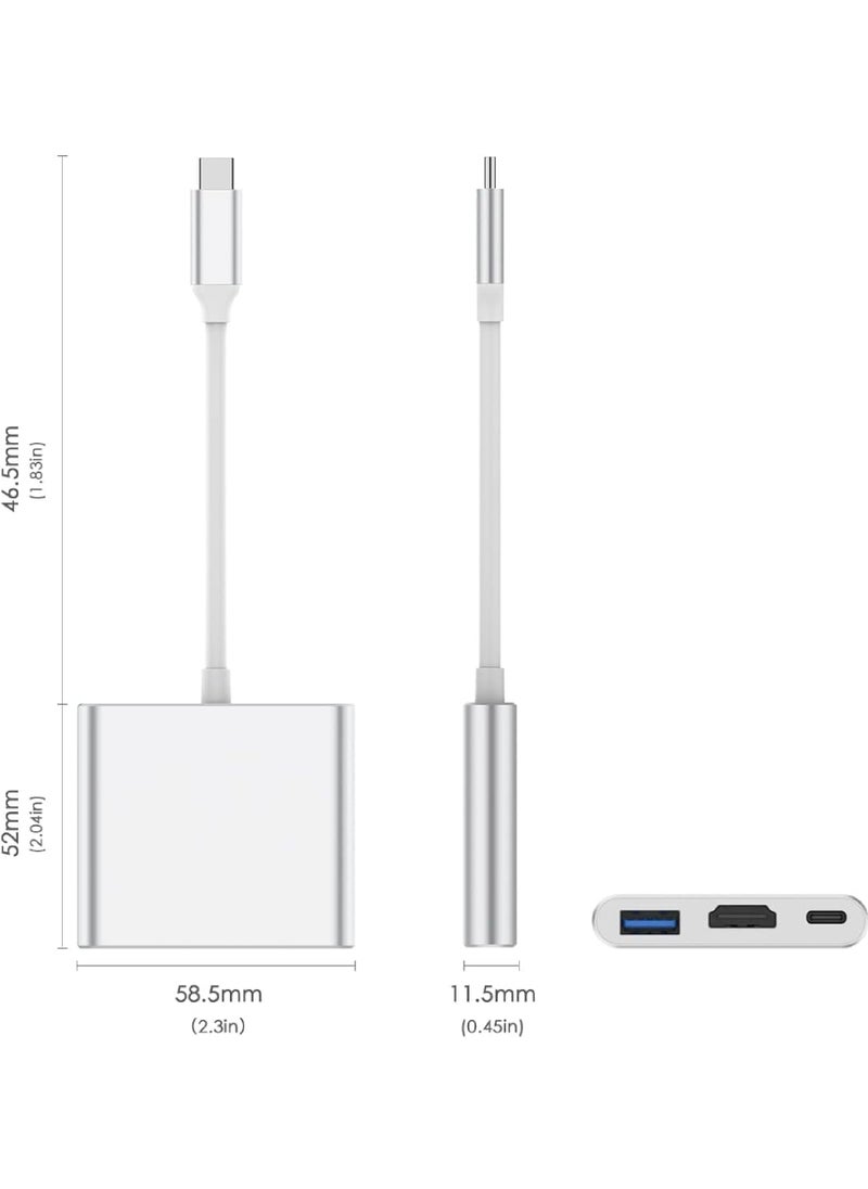 Rock Pow - 3-in-1 USB C Hub with 100W Power Delivery USB 3.0 & 4K HDMI for 2022-2016 MacBook Pro New Mac Air/Surface/Chrome/Steam Deck More Stable Driver Adapter - Image 1