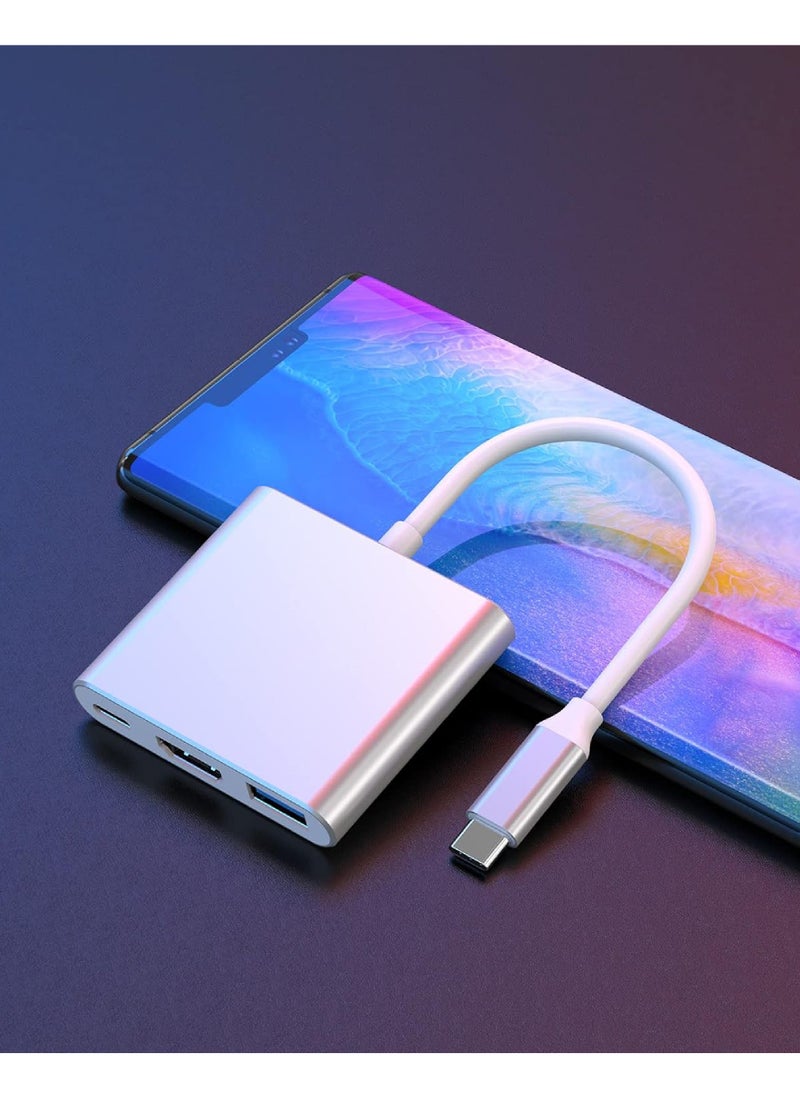 Rock Pow - 3-in-1 USB C Hub with 100W Power Delivery USB 3.0 & 4K HDMI for 2022-2016 MacBook Pro New Mac Air/Surface/Chrome/Steam Deck More Stable Driver Adapter - Image 1