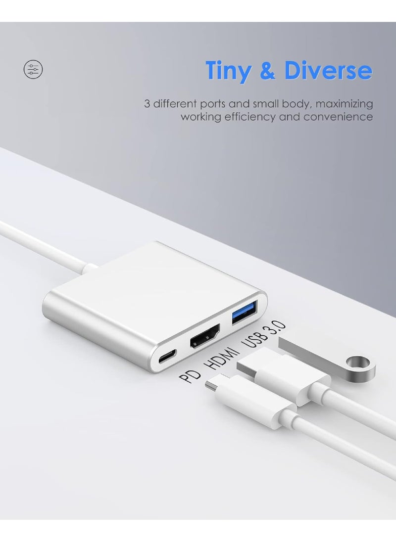 Rock Pow - 3-in-1 USB C Hub with 100W Power Delivery USB 3.0 & 4K HDMI for 2022-2016 MacBook Pro New Mac Air/Surface/Chrome/Steam Deck More Stable Driver Adapter - Image 1