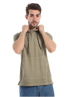 White Rabbit Short Sleeves Front Kangaroo Pocket Hooded T-Shirt