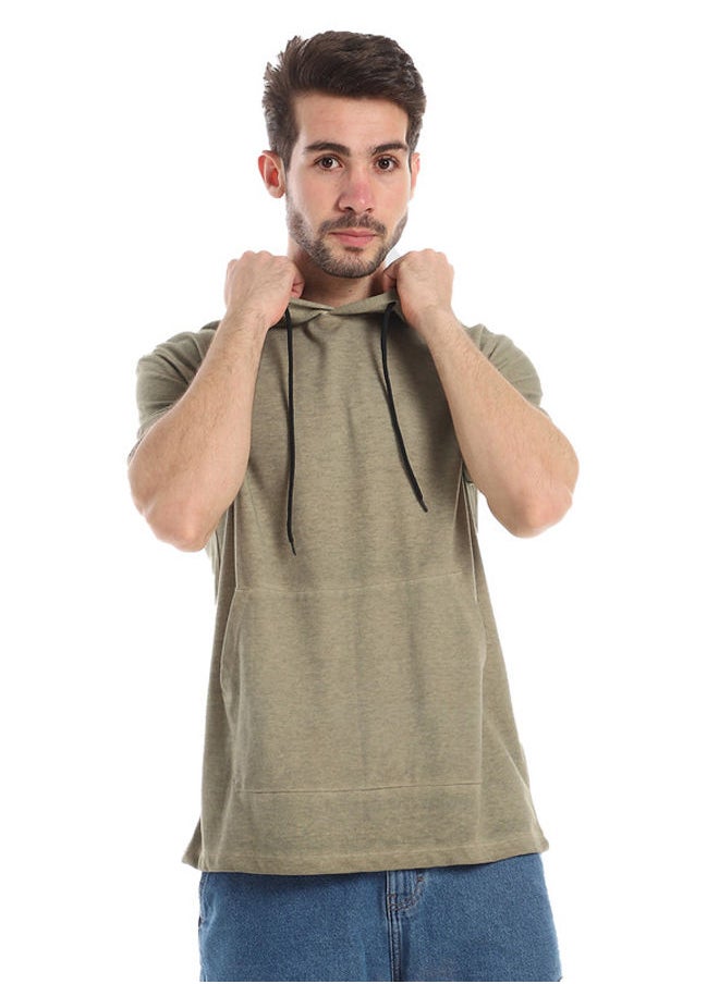 WHITE RABBIT - White Rabbit Short Sleeves Front Kangaroo Pocket Hooded T-Shirt - Image 1