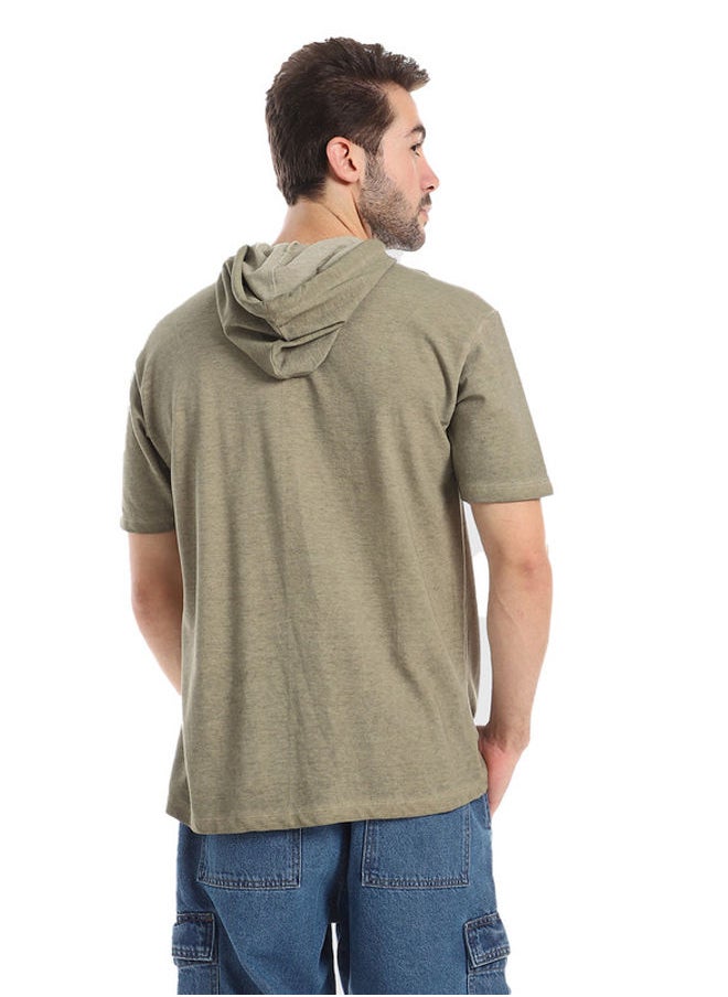WHITE RABBIT - White Rabbit Short Sleeves Front Kangaroo Pocket Hooded T-Shirt - Image 1