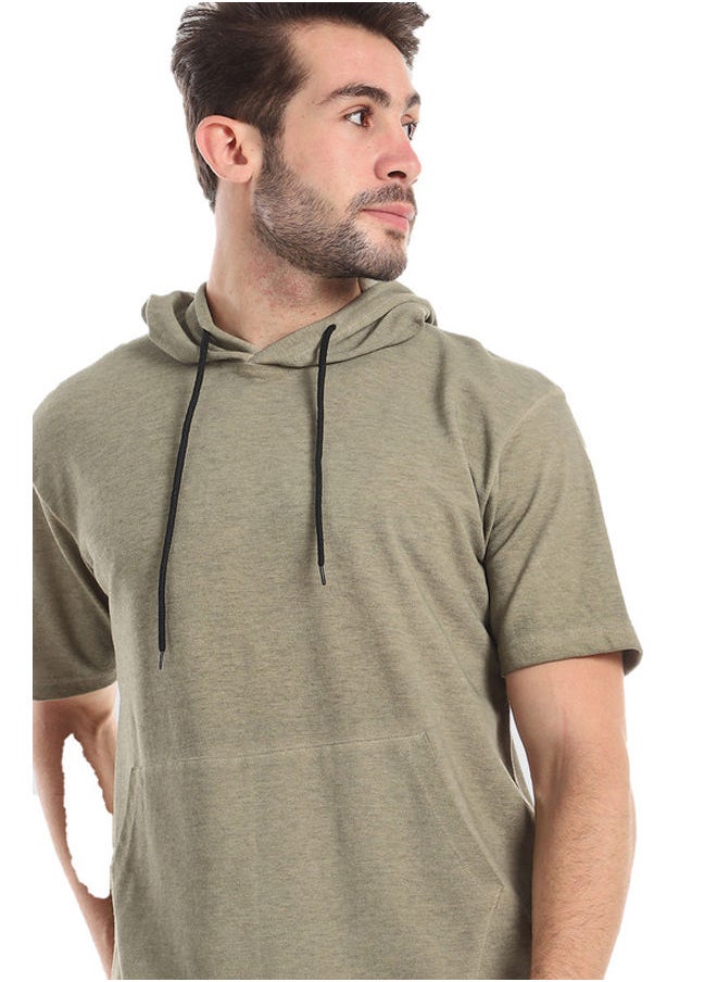 WHITE RABBIT - White Rabbit Short Sleeves Front Kangaroo Pocket Hooded T-Shirt - Image 1
