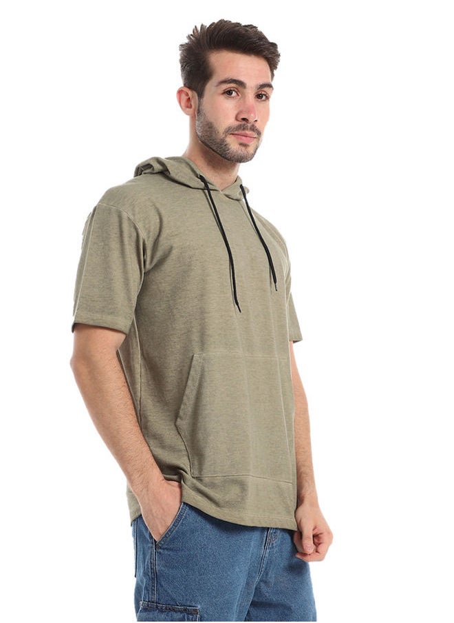 WHITE RABBIT - White Rabbit Short Sleeves Front Kangaroo Pocket Hooded T-Shirt - Image 1
