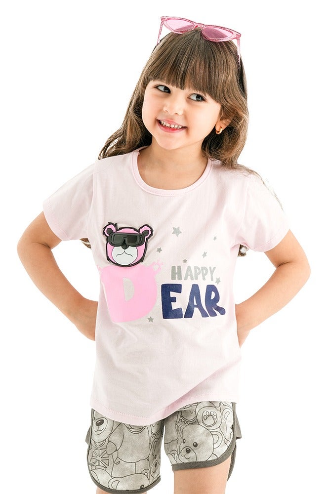 JOCKEY Girl Happy Bear Printed Summer Shorts Set