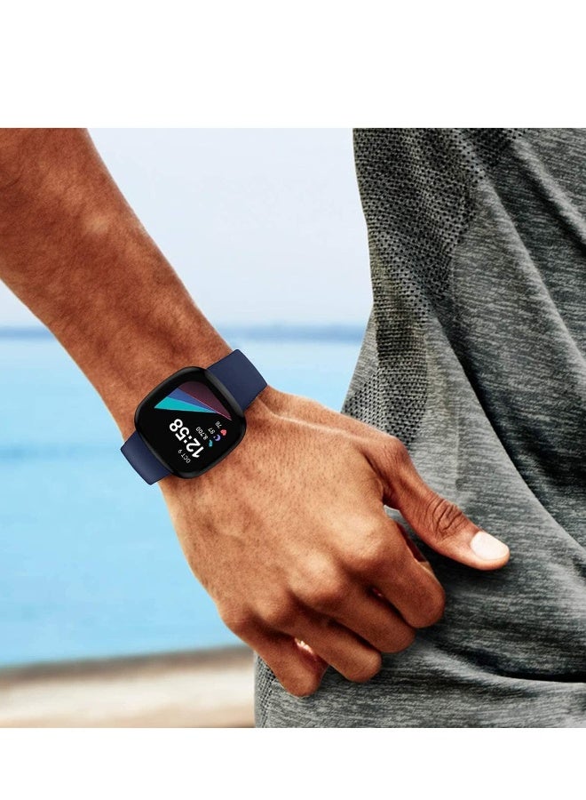 حافظة واقية لساعات الذكية، غلاف واقي للشاشة متوافق مع Fitbit Sense وVersa 3، إطار ناعم من TPU يغطي كامل الساعة الذكية، عبوة مكونة من 4 قطع - Image 4