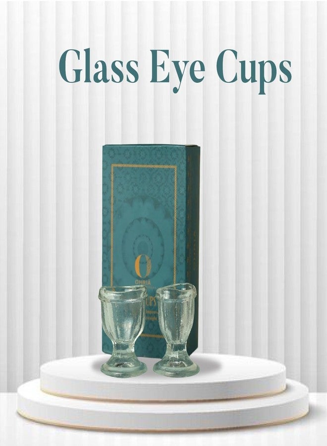 Ohria Ayurveda Glass Eye Wash Cups with Triphala Powder Sample | Helps to Keep Your Eyes Clean and Healthy | Rinses Out Dirt, Irritants, & Pollutants from Eyes (Set of 2) - Image 2