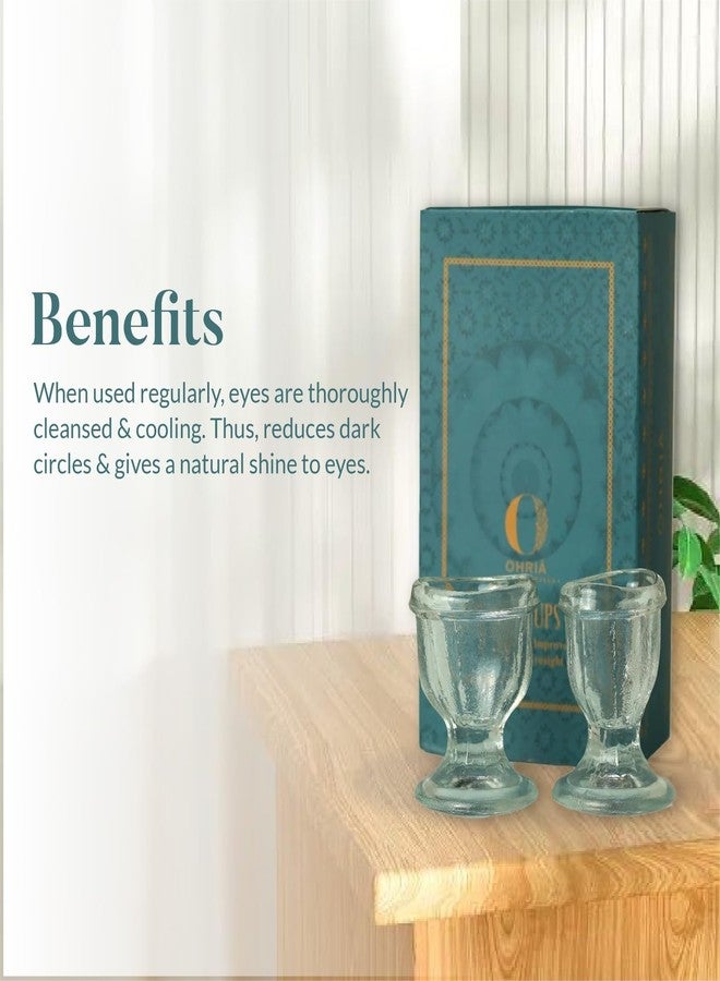 Ohria Ayurveda Glass Eye Wash Cups with Triphala Powder Sample | Helps to Keep Your Eyes Clean and Healthy | Rinses Out Dirt, Irritants, & Pollutants from Eyes (Set of 2) - Image 4