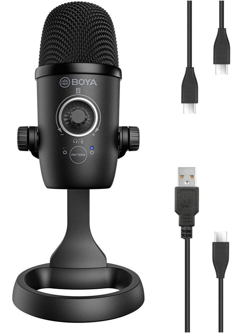 BOYA - BOYA BY-CM5 Computer Microphone for PC & Mac, Condenser Desktop USB Gaming Mic for Recording, Streaming, Podcast, Twitch, YouTube, Android | USB Type C Plug and Play | Monitoring & Gain Control - Image 1
