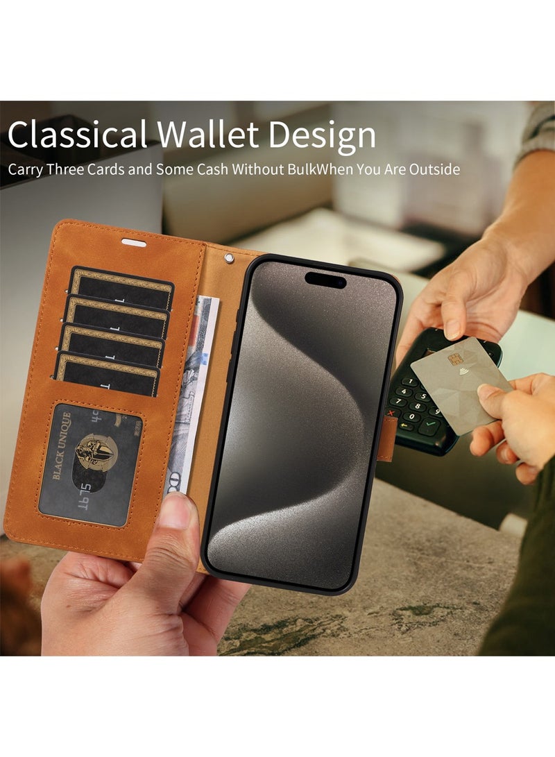 حافظة جلدية فاخرة لجهاز آيفون 15 برو ماكس مع توافق MagSafe، حماية قوية وتصميم أنيق - مع وظيفة محفظة مثالية للاستخدام اليومي - Image 5