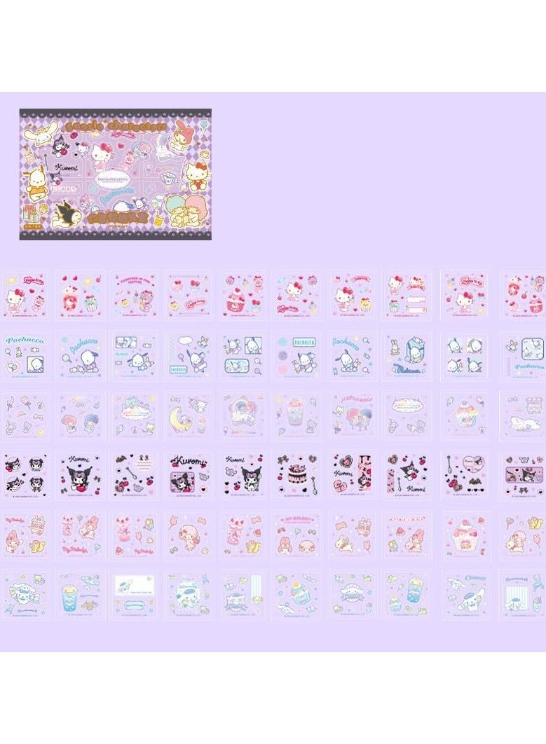 60 Sheets Cute Anime Girl Stickers, Vinyl Cartoon Aesthetic Decorative Sticker Set, Ideal for Scrapbooking, Journaling, Laptops, and Room Decoration