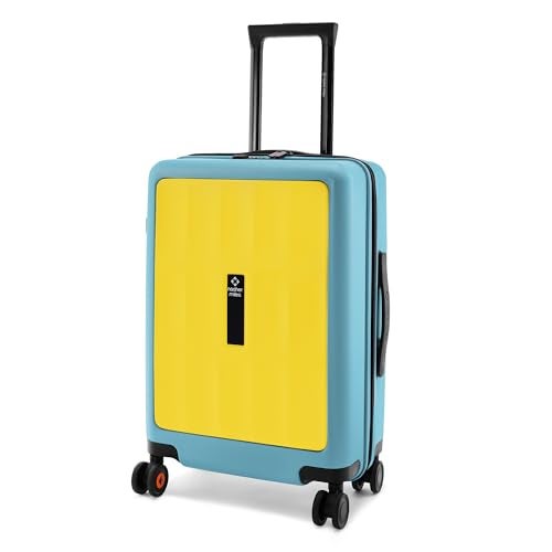Nasher Miles Zanzibar TSA Lock Hard-Sided Polycarbonate 8 Wheels Double Spinner Cabin Luggage Yellow Blue 20 inch |55cm Trolley Bag| Suitcase,Small - Image 1