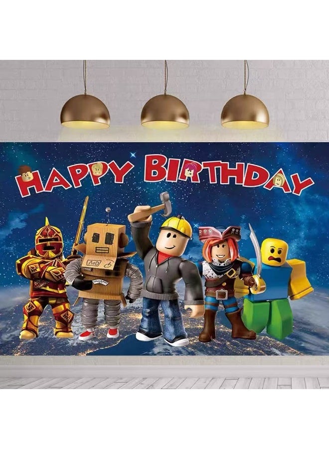 Roblox virtual world themed atmosphere home decoration background cloth, home decoration, ornaments, tapestry (Size: 150*100cm) - Image 1