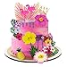 DRWATE 12 PCS Flamingo Cake Toppers Flamingo Palm Leaves Hibiscus Flowers Hawaiian Cake Decorations for Tropical Luau Themed Birthday Supplies - Image 3