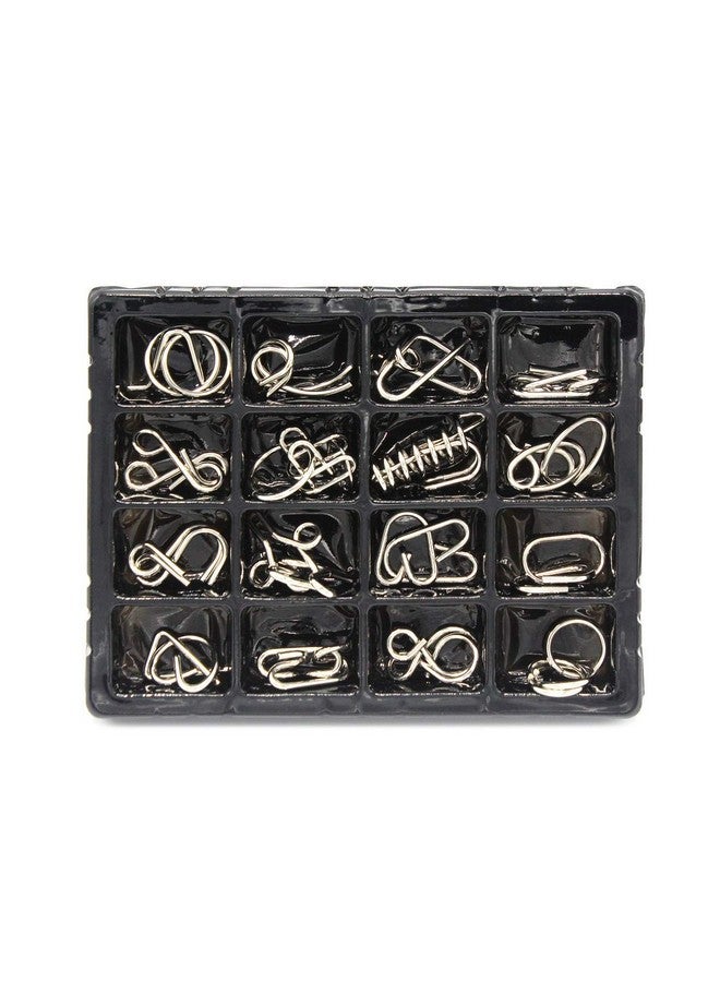 PLUSPOINT PLUSPOINT Brain Teasers Metal Wire Puzzle Toys - Assorted Metal Puzzle Toys For Gifts, Party Favors, Prizes, Disentanglement Puzzle Unlock Interlock Toys - Iq Puzzle Brain Teaser (16 Pc), Kid - Image 2