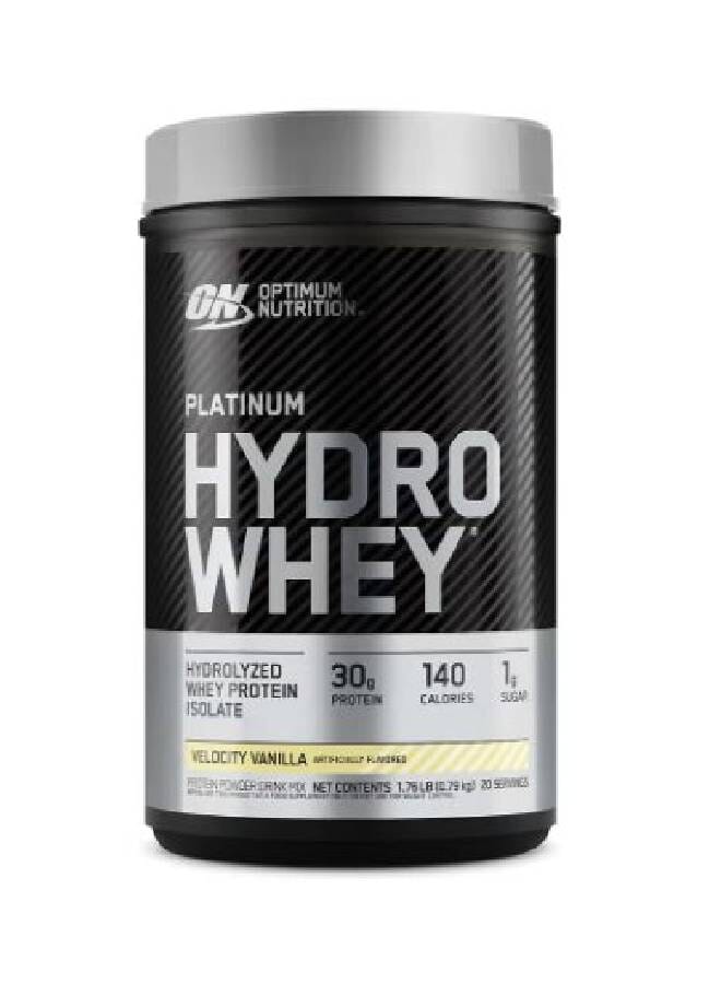 Optimum Nutrition Platinum Hydrowhey Protein Powder, 30 Grams of Protein for Muscle Support & Recovery, 100% Hydrolyzed Whey Protein Isolate Powder - Velocity Vanilla, 1.75 Lbs, 20 Servings (800 G) - Image 1
