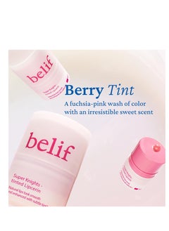 belif belif Super Knights Tinted Lipcerin - Berry | Hydrating & Tinted Lip Butter Balm with Peptides & Multivitamin Complex | Smooths Lip Texture & Strengthens Barrier | Korean Skincare for Teens & Women  - Image 2