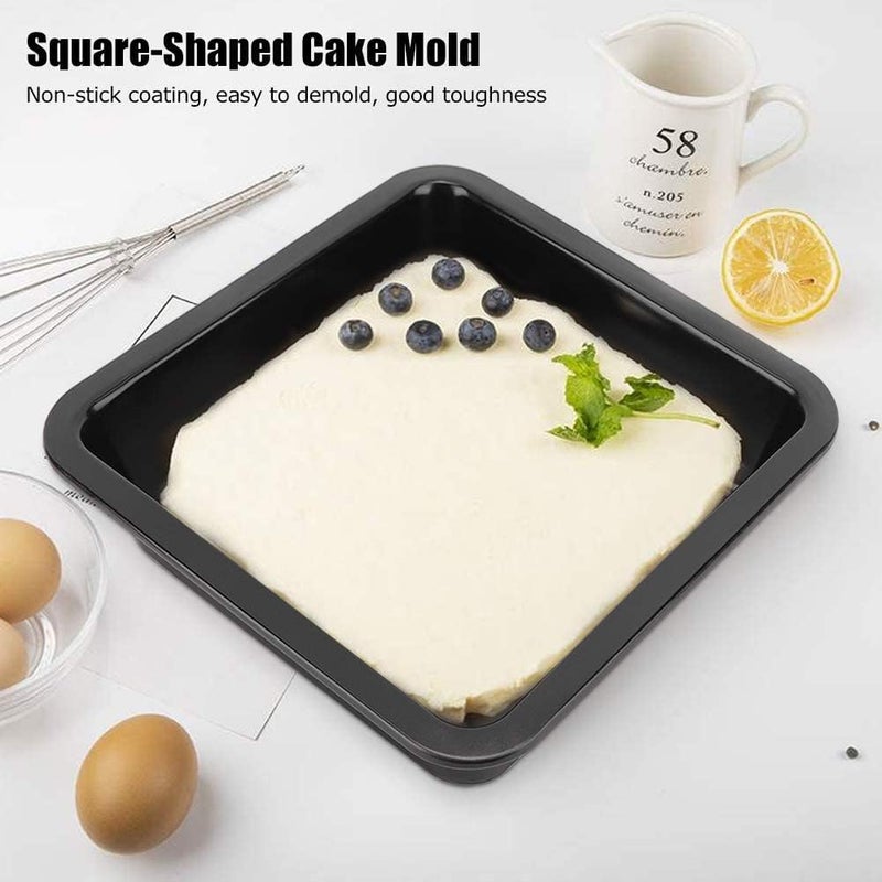 comfrt 2pcs Square Baking Pan, Non‑stick Carbon Steel Cheesecake Brownie Baking Mould for Home Kitchen Oven, 8.9 x 8.9 in - Image 3
