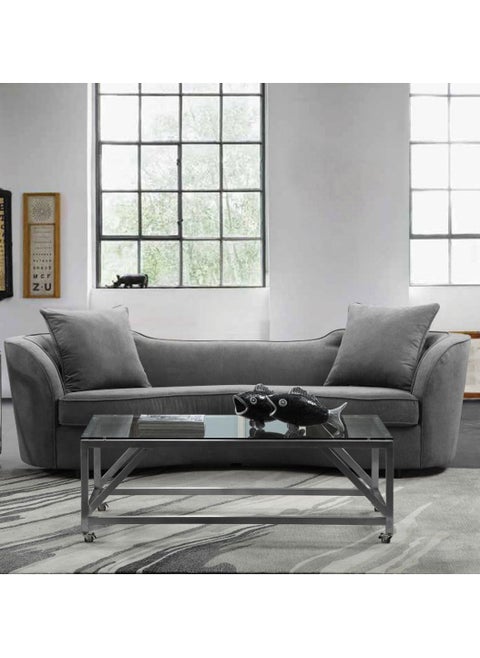 Armen Tufted Sofa in Grey Color Button Tufted Sofa
