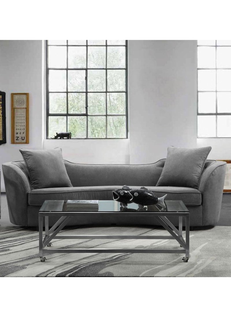 Armen Tufted Sofa in Grey Color Button Tufted Sofa