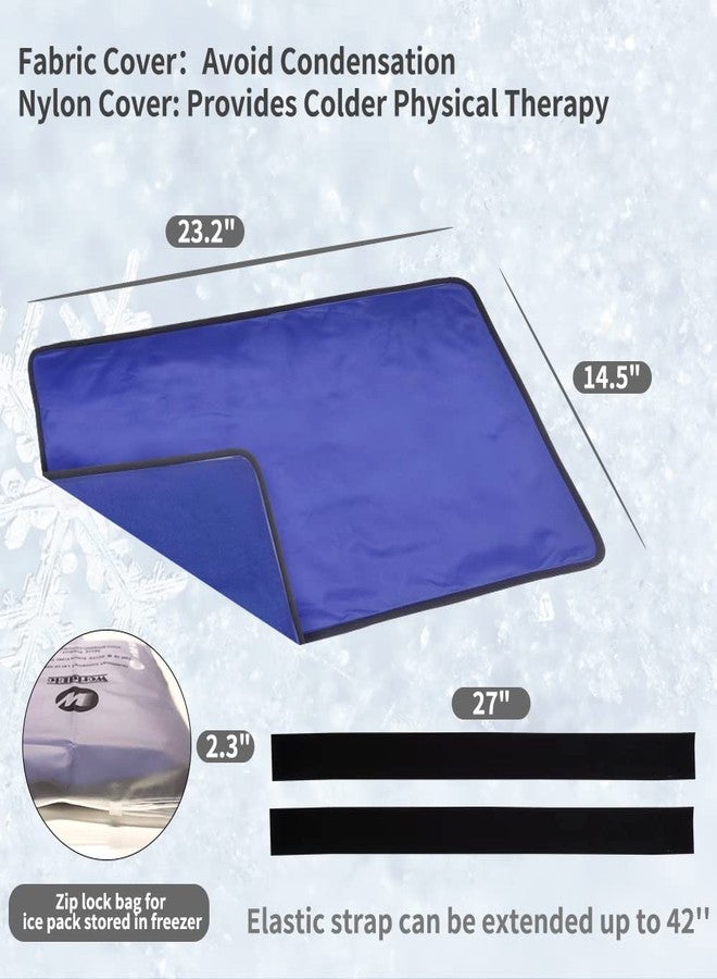 WORLD-BIO Extra Large Ice Pack for Injuries Reusable, Physical Therapy Cold Pack w/2 Straps for Full Back Knee Pain Relief, Hot Cold Compress Gel Ice Wrap for Swelling, Bruises, Large Ice Pad 23.2" x 14.5" Blue - Image 5