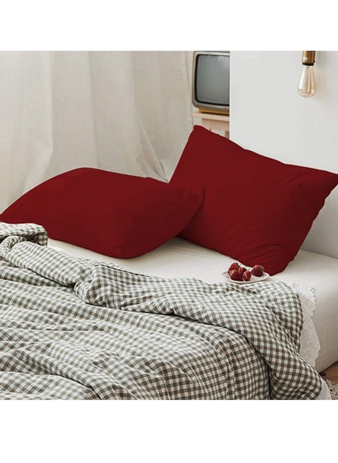 snooze - Fitted bed sheet set 3Pcs, 180*200 cm, Dark red - Image 1