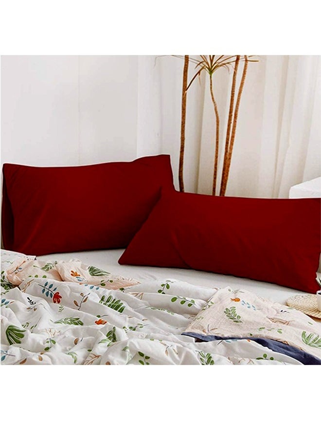 snooze - Fitted bed sheet set 3Pcs, 180*200 cm, Dark red - Image 1