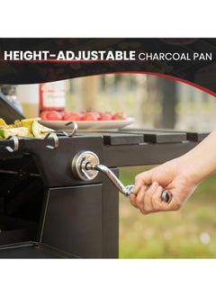 Generic Charcoal Grill, Portable Grill, Multifunctional barbeque Grill with Wheels, Handle, Bottle Opener and Side Table for Picnic Terrace Garden Cooking and Grilling, Black  - Image 5