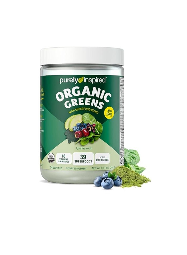 purely inspired Organic Green Powder Smoothie Mix, Unflavored 8.61.OZ (244G)
