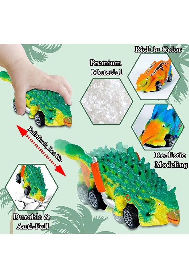 Muyixin Dinosaur Toy Pull Back Cars,6 Pack Mini Dino Push Back Cars Dinosaur Toys for 3 Year Old Boys Girls and Toddlers,Boy Toys Age 3,4,5 and Up  - Image 2