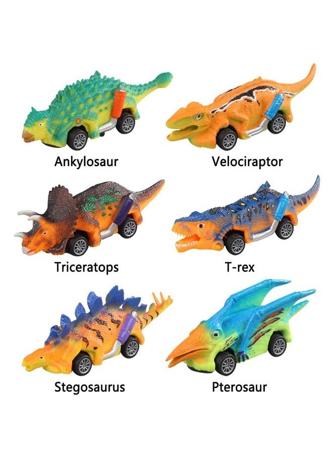 Muyixin Dinosaur Toy Pull Back Cars,6 Pack Mini Dino Push Back Cars Dinosaur Toys for 3 Year Old Boys Girls and Toddlers,Boy Toys Age 3,4,5 and Up  - Image 3