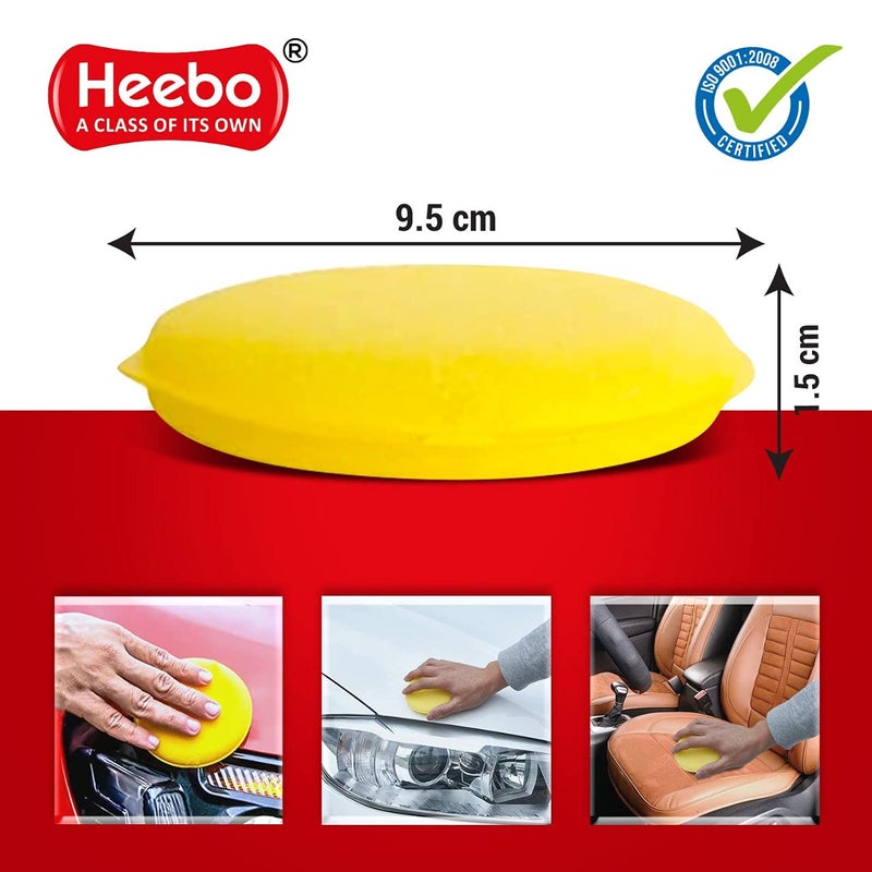 Heebo Multipurpose Foam Wax Applicator Pads - Pack of 24 | Car Polish Applicator Sponge | Soft Car Wax Detailing Sponge | Used for Detailing Polish/Wax Bike Car Dashboard | Car Dressing Round Pads - Image 5