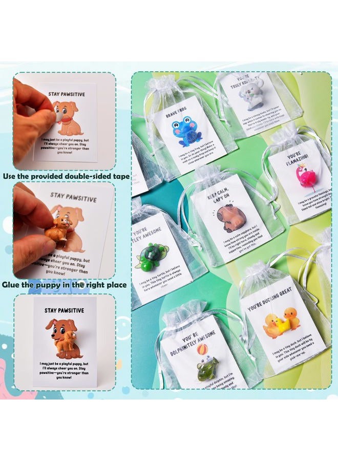 PAPPYN-A 30 Sets Employee Appreciation Gifts Bulk for Coworkers Team Staff Thank You Gifts Organza Bags Back to School Resin Animal Pun Inspirational Note Cards for Office Teacher Volunteer Nurse - Image 3