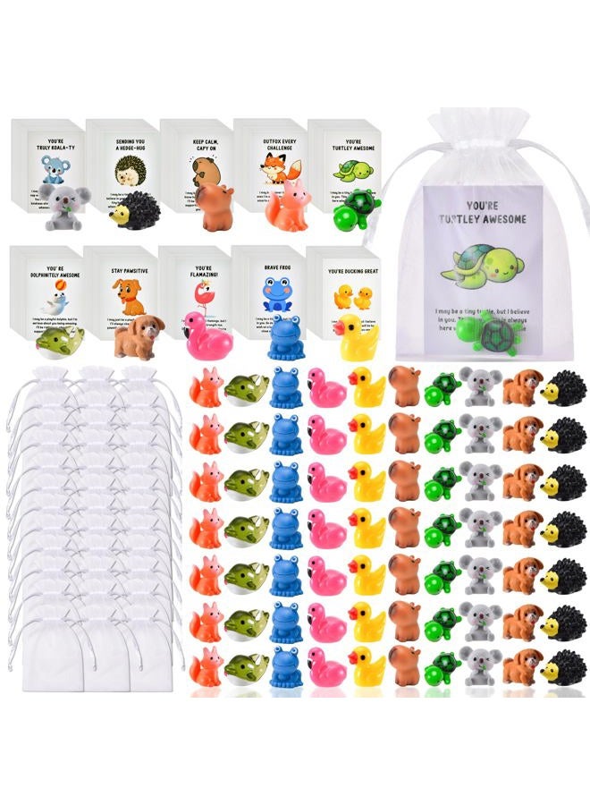 PAPPYN-A 30 Sets Employee Appreciation Gifts Bulk for Coworkers Team Staff Thank You Gifts Organza Bags Back to School Resin Animal Pun Inspirational Note Cards for Office Teacher Volunteer Nurse - Image 1